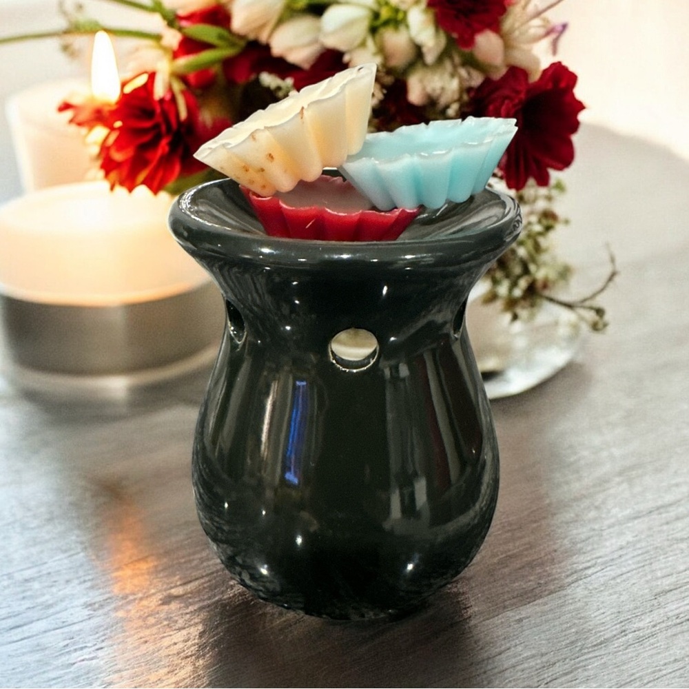 Sleek Large Black Ceramic Wax Warmer
